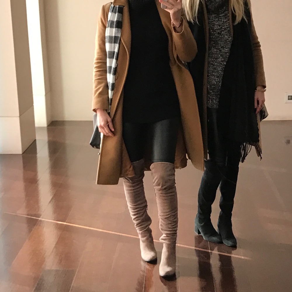 Tan Over the knee boots, micro suede thigh high